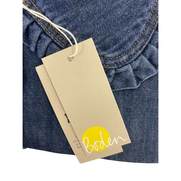 Boden Women Denim Dress Statement collar UK 10R US 6R Blue D0029 NWT - Picture 6 of 13